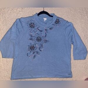 Vintage floral beaded sweater